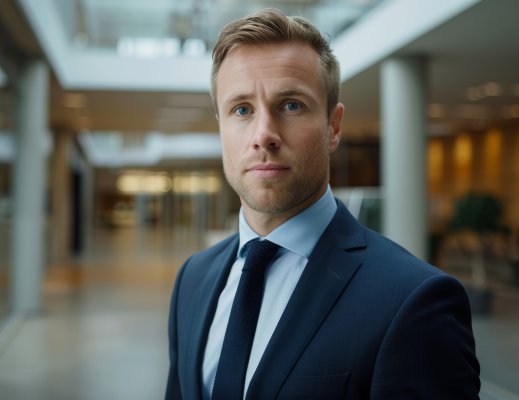 Confident Businessman In Modern Office Building 53188369 Medium