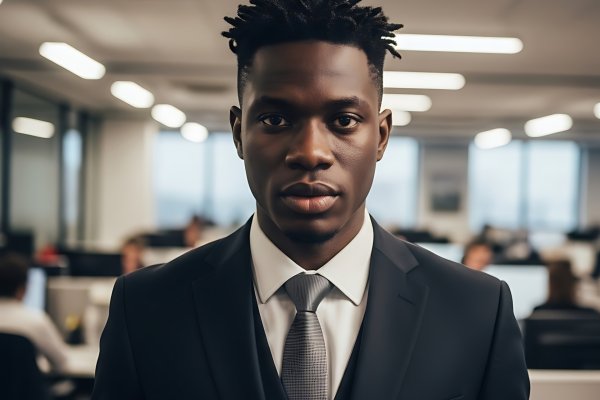 Portrait Of A Young African American Businessman In A Suit 75723244 Medium
